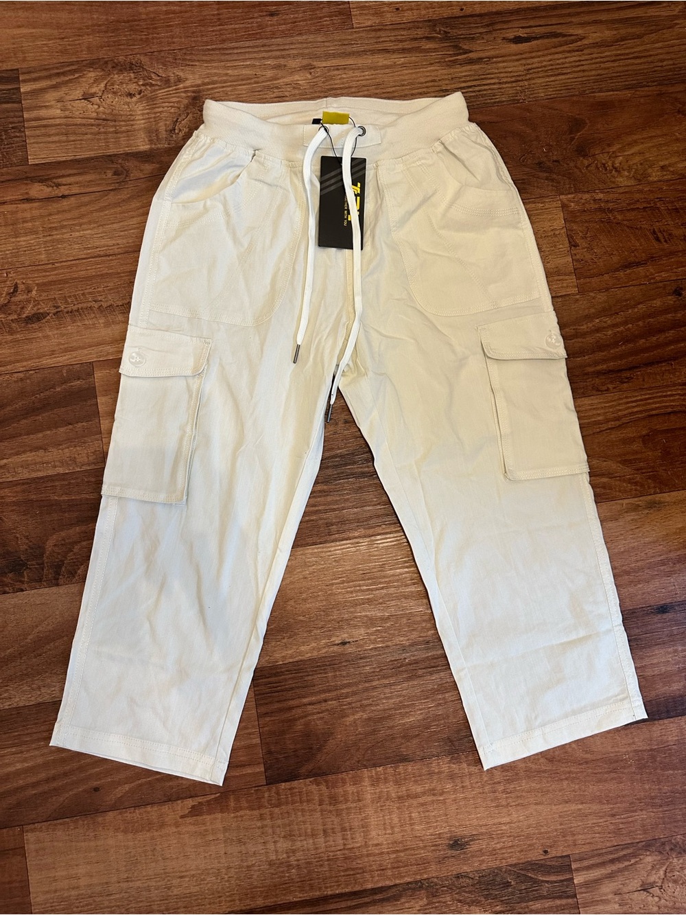 Cream Cargo Jogger Pants - Casual Utility Style